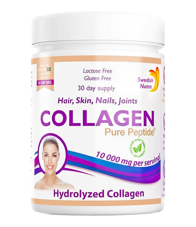 SWEDISH NUTRA | COLLAGEN PURE PEPTIDE HYDROLYZED COLLAGEN 10000 MG PER SERVING